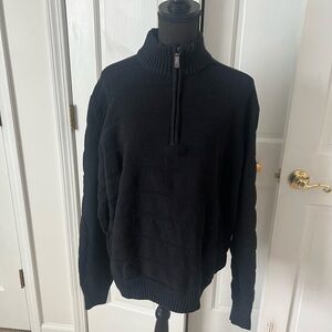 Izod Men's Black Zip-Up Sweater